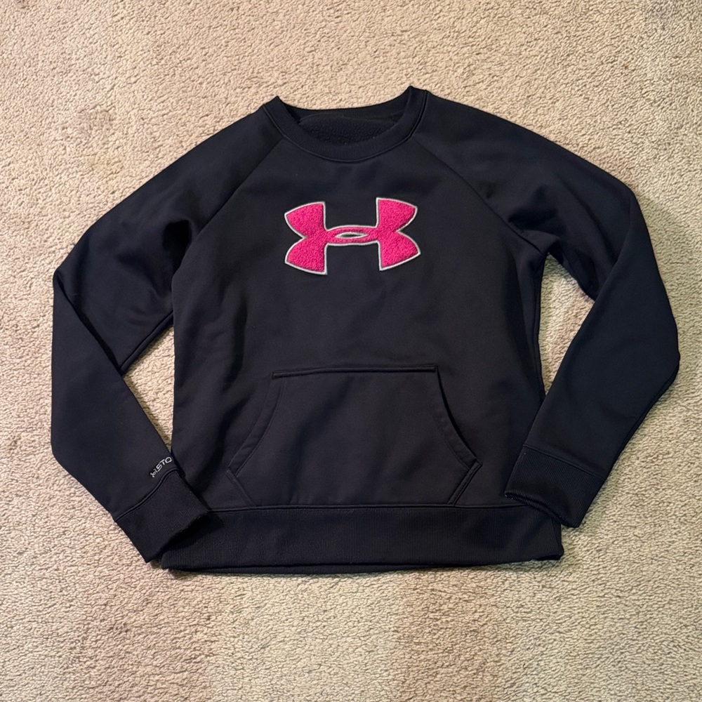 Under Armour Navy Blue Pullover with Pink Emblem